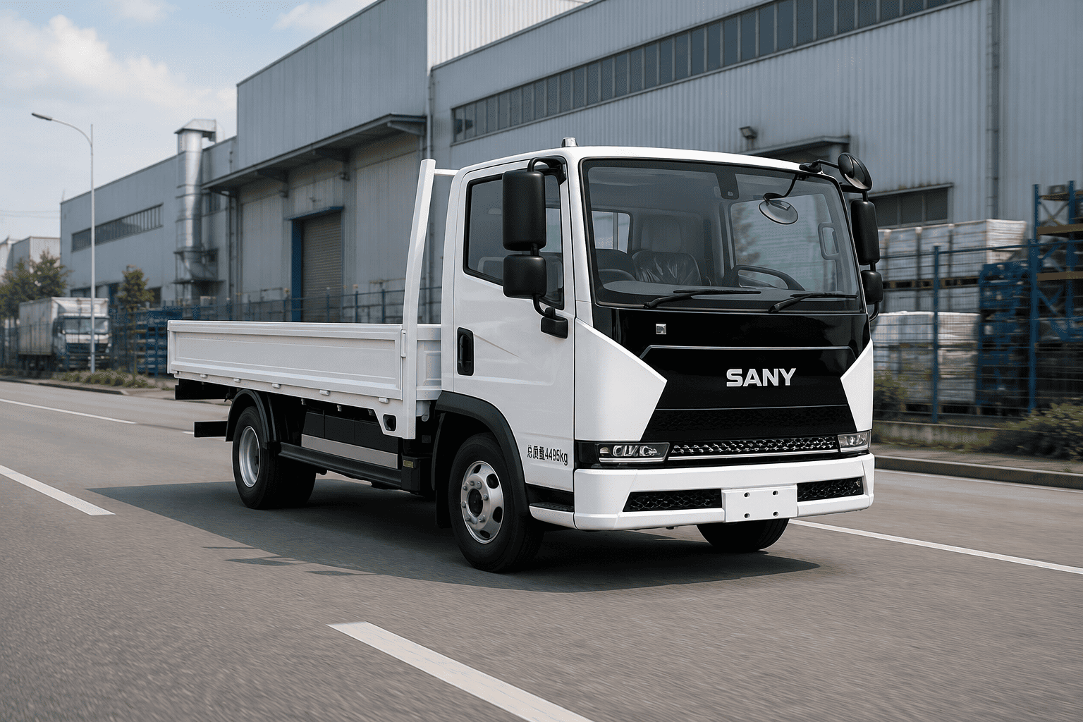 Sany FR-601 14FT electric lorry driving in Singapore